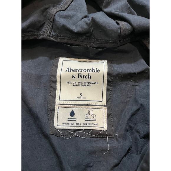 Abercrombie‎ water/wind resistant jacket dark gold buttons hooded womens S - Picture 5 of 9